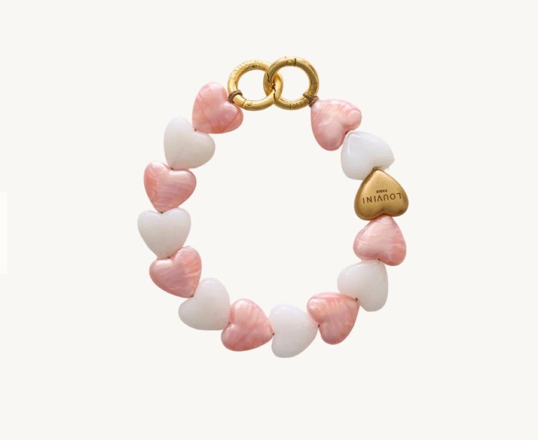 LOUVINIハンドストラップ　PETIT CUORE　PINK-WHITE ハンドストラップ PETIT CUORE BLACK-PINK – R deco interiors