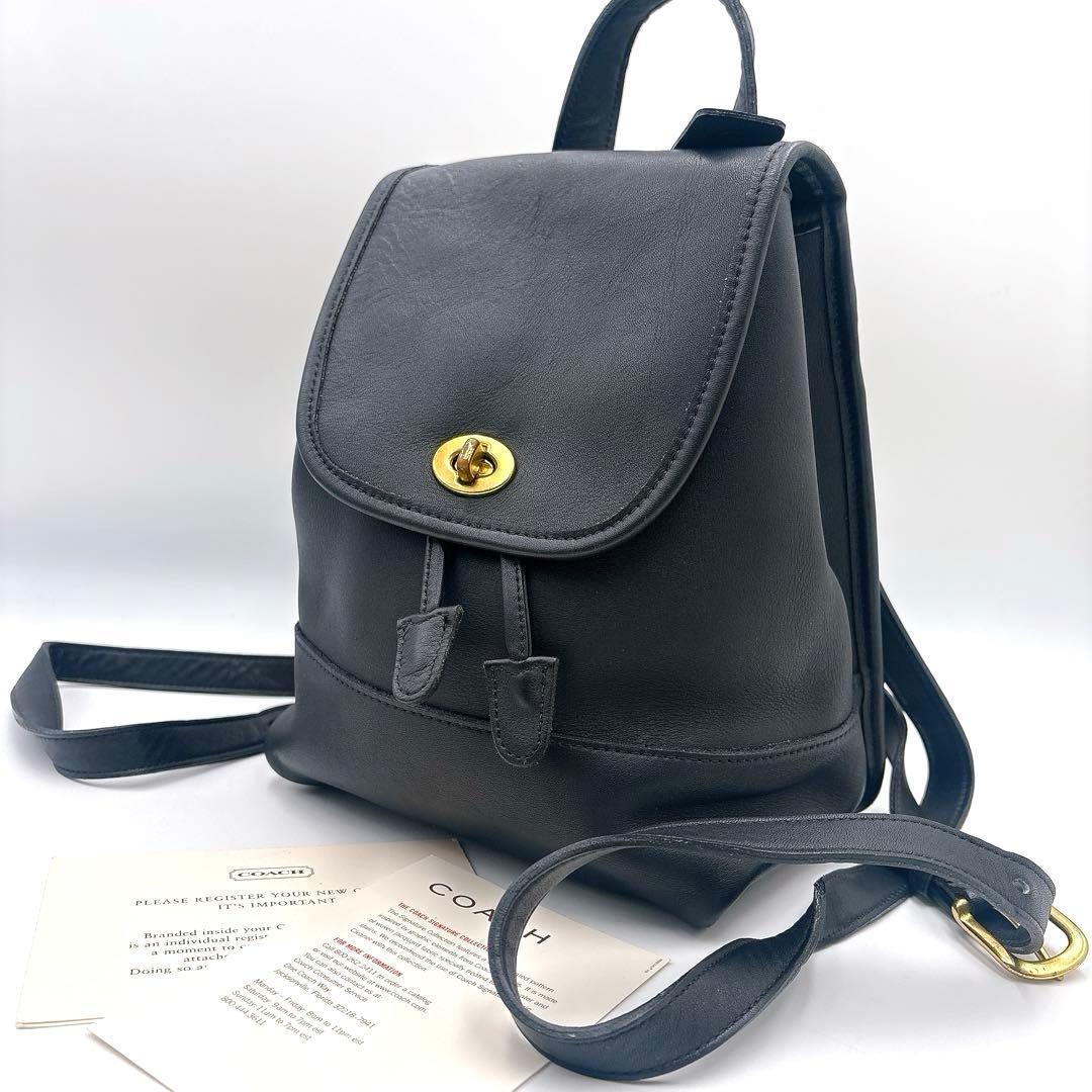 ほぼ未使用✨コーチ COACH オールドコーチ ミニリュックUSA製 ◎.2000000015019 OLD COACH TURN LOCK LEATHER MINI RUCK SUCK MADE