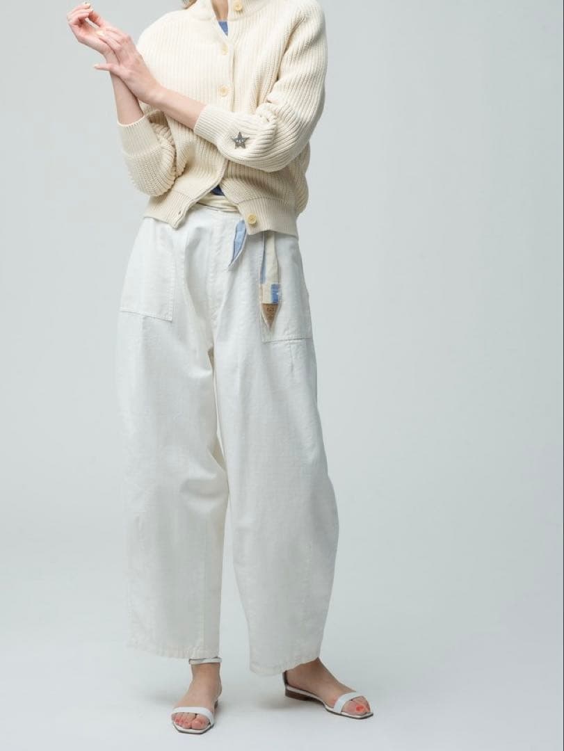 RHC Wide Military Pants ホワイト Sサイズ ワイド ミリタリー パンツ（ブラック/ホワイト）｜RHC(アールエイチ