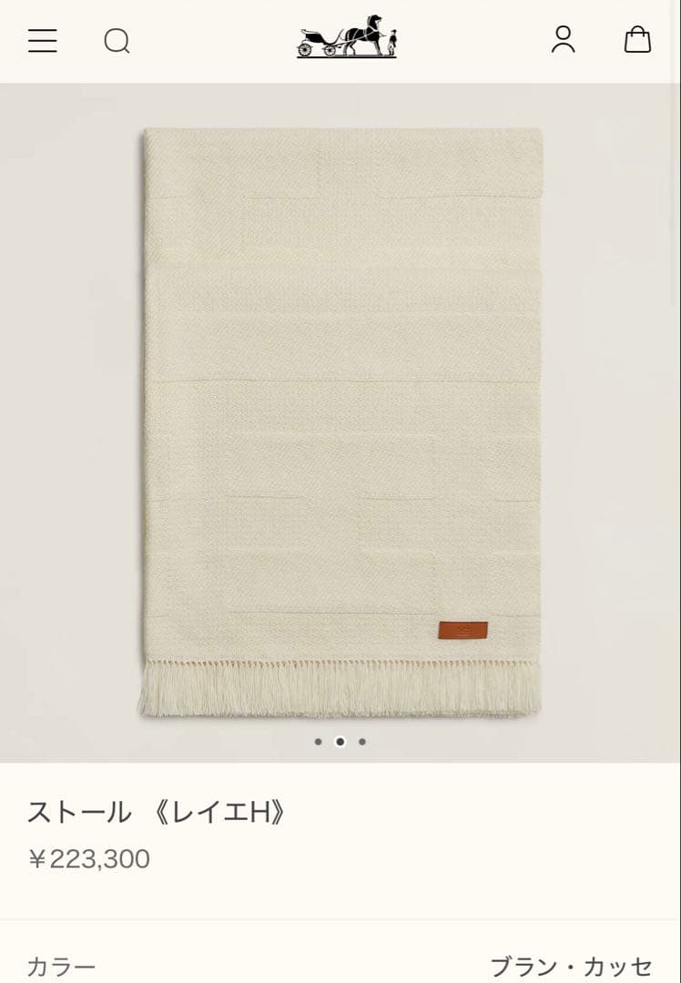 新品未使用・美品】エルメス ストール マフラー レイエH Rayee H