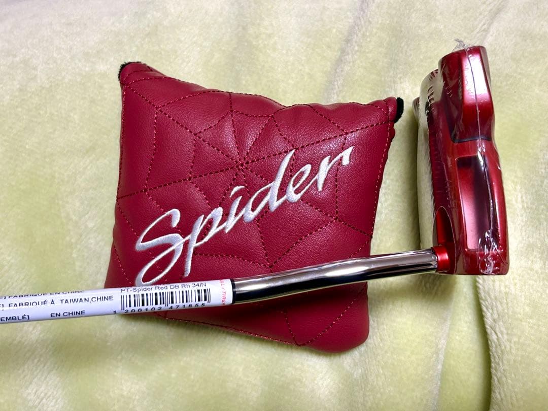 新品 スパイダー レッド パター ダブルベンド 34インチ カバー付き