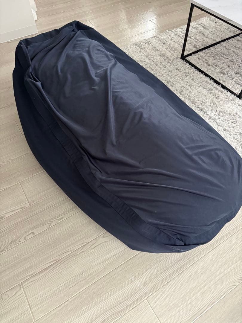 【無印良品、本体＋カバー】体にフィットするソファ 長方形 ネイビー Amazon｜MUJI 無印良品 体にフィットするソファ長方形用カバー