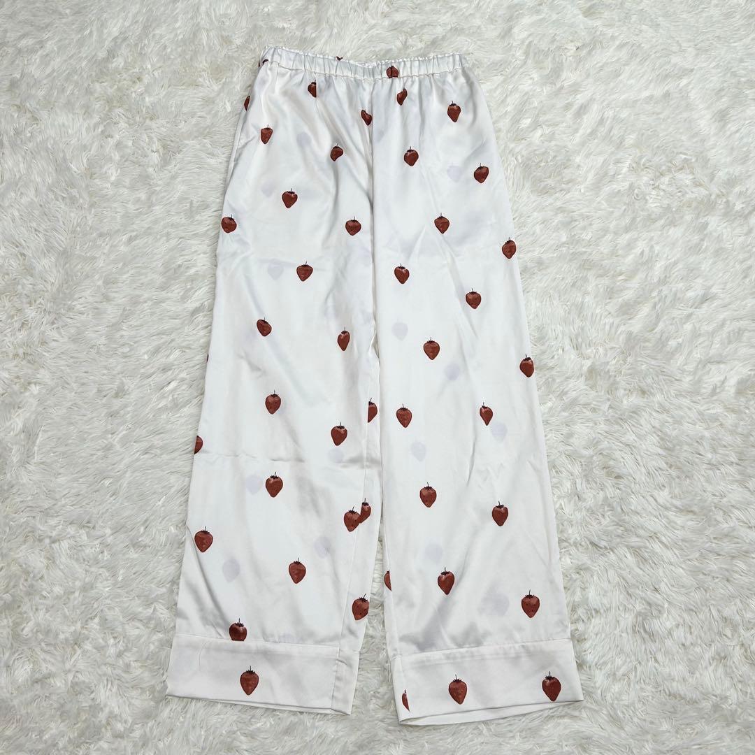 極美品] ジェラートピケ セットアップ F いちご柄 部屋着 パジャマ 激