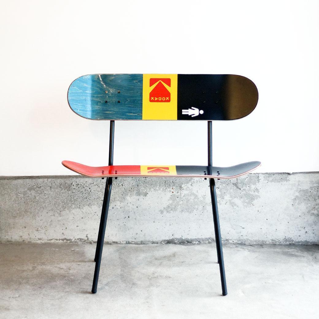 沖縄送料込 スケートボード チェア ベンチ スケボー ベース部品 001黒 スケートボード チェア ベンチ 椅子 スツール スケボー ベース部品 001