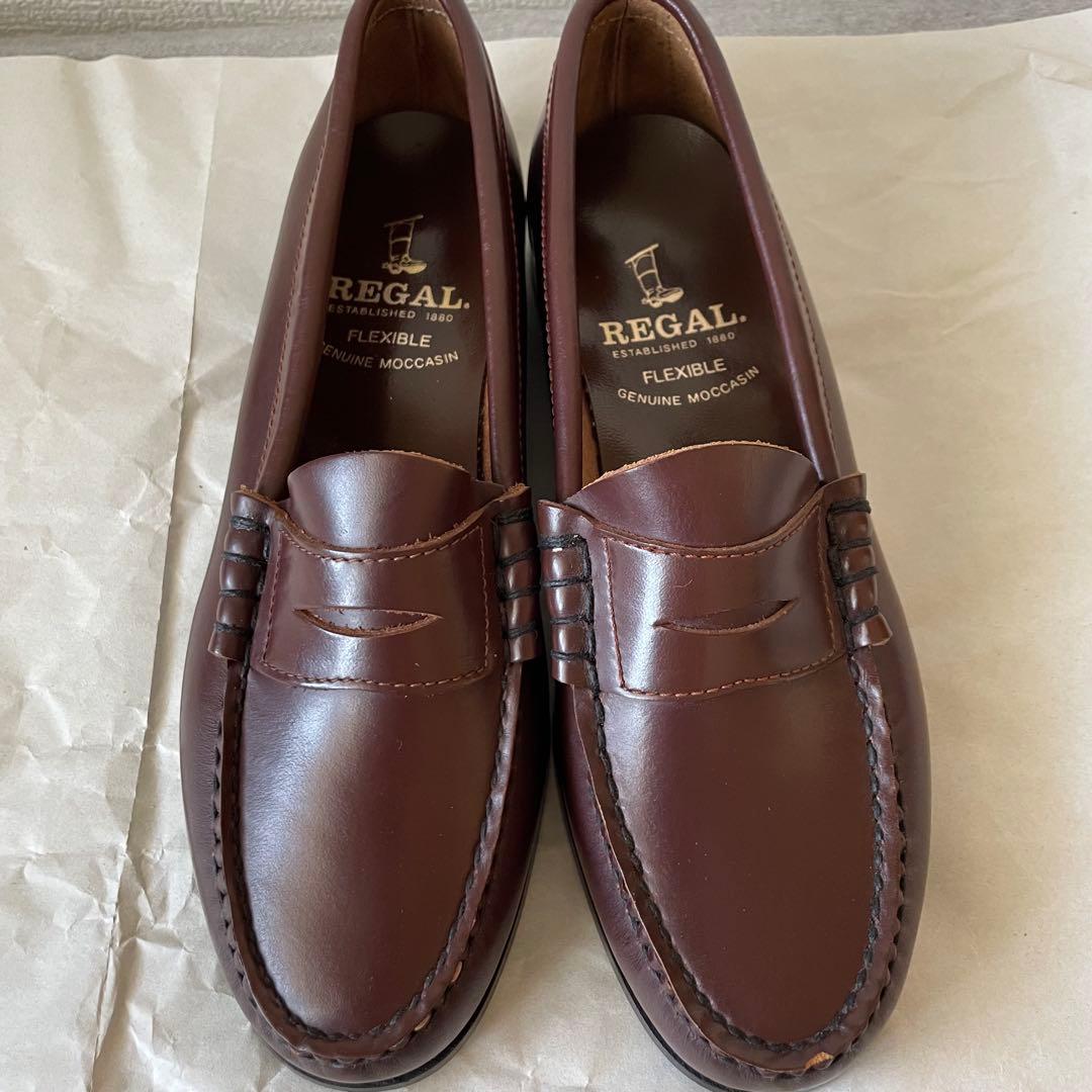 【訳あり新品未使用品】REGAL ローファー　鏡面加工　茶　24cm 牛革 訳あり新品未使用品】REGAL ローファー 鏡面加工 茶 24cm 牛革 - メルカリ