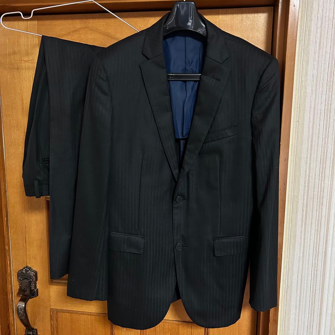 BLACK LABEL CRESTBRIDGE 黒 ビジネススーツ セットアップ ブラックソリッドスリーピーススーツ（スーツ）｜BLACK LABEL