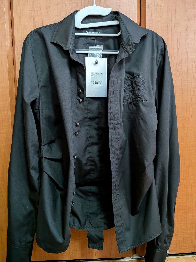 ROSEN KREUZ　BACK CROSS CROPPED SHIRT ROSEN KREUZ】BACK CROSS CROPPED SHIRT BLACK – OVERDRIVE STUDIO