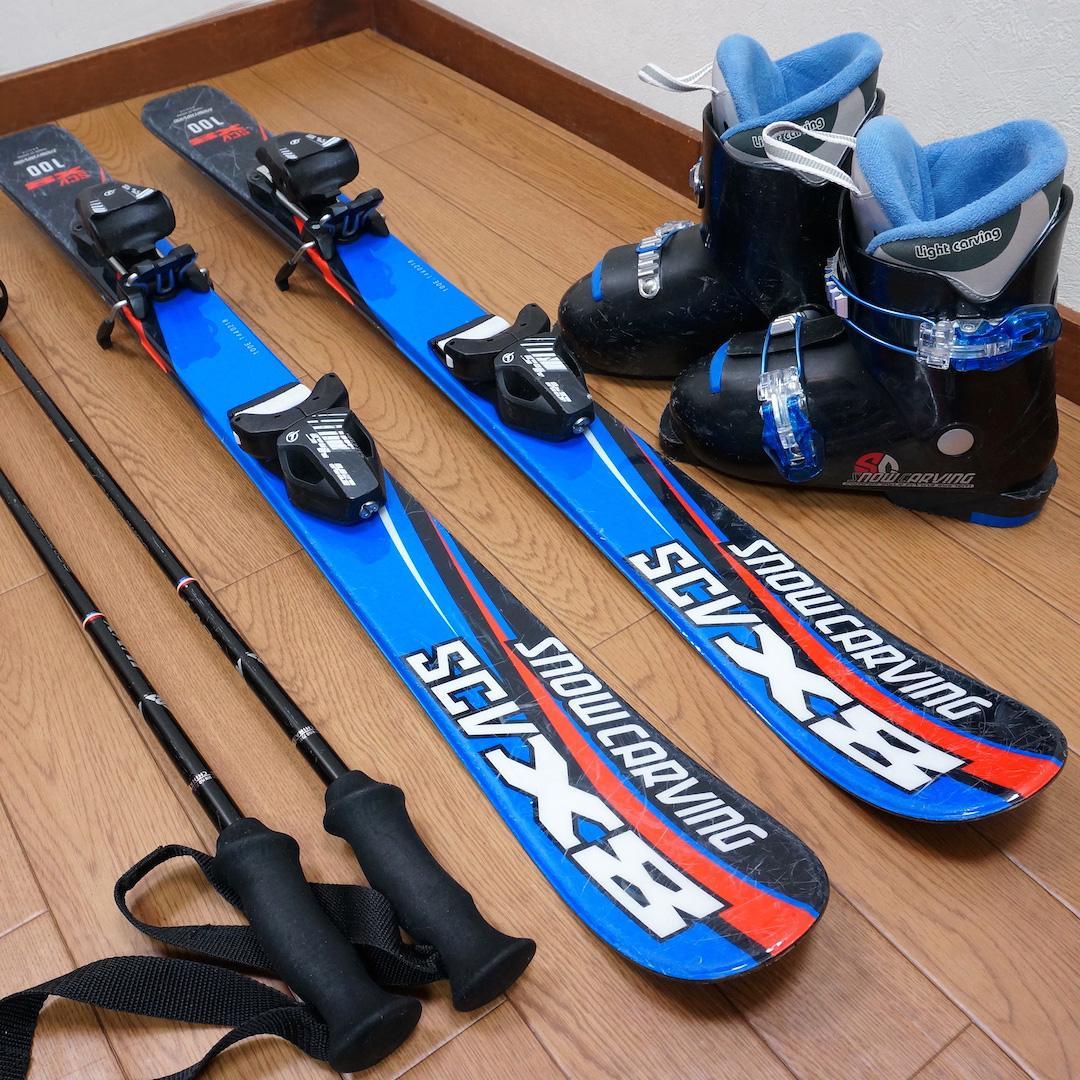 メンテ済 100cm 靴20cm CARVING カービングスキーセット メンテ済 110cm 靴20cm SNOWCARVING スキーセット - メルカリ