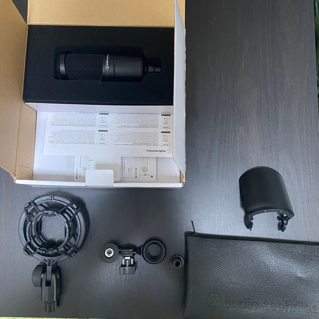 オーディオテクニカ AT2020 マイクセット audio-technica AT2020 アンプ用スタンド・ケーブルセット