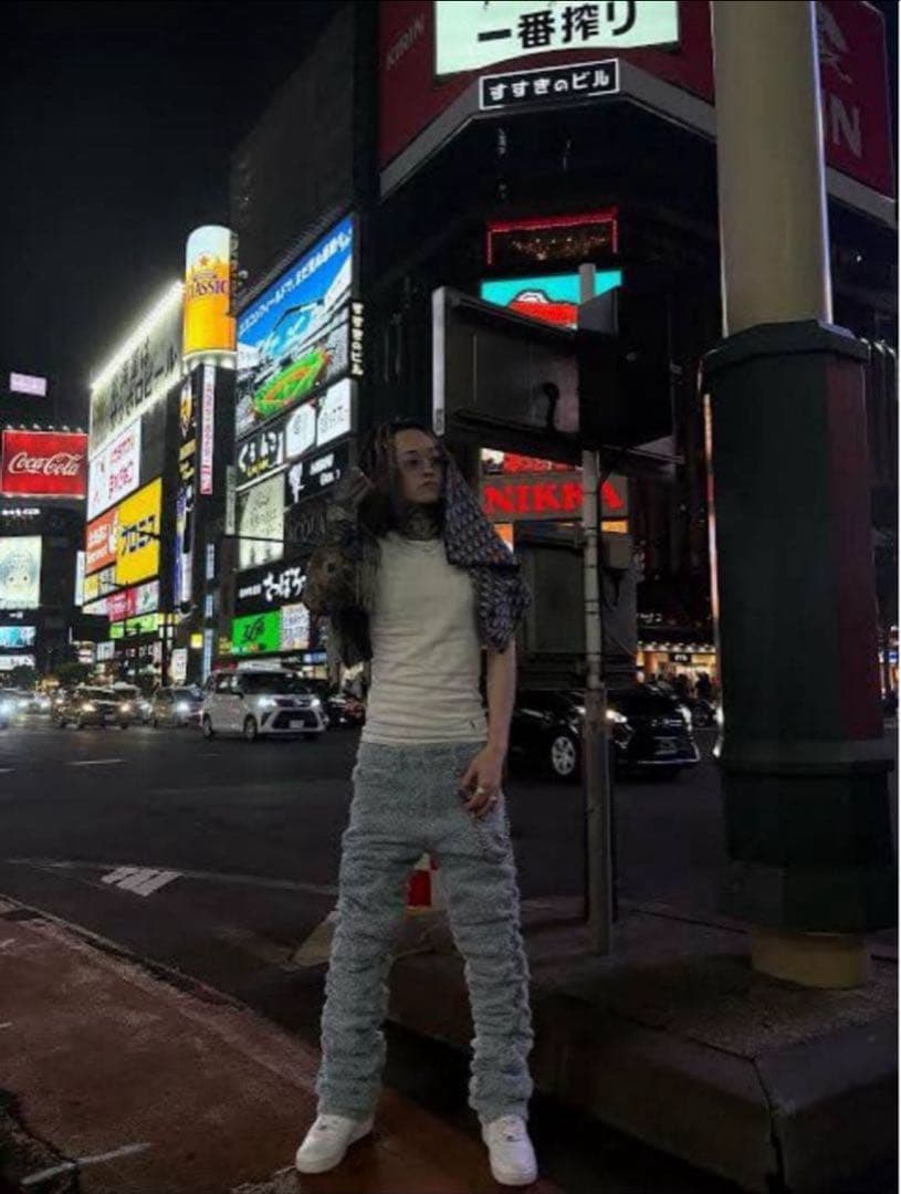 Guapi denim pants 28「即決値下げ有り」 Guapi Jeans Mens 30 Distressed Flare Leg Shredded Destroyed Punk