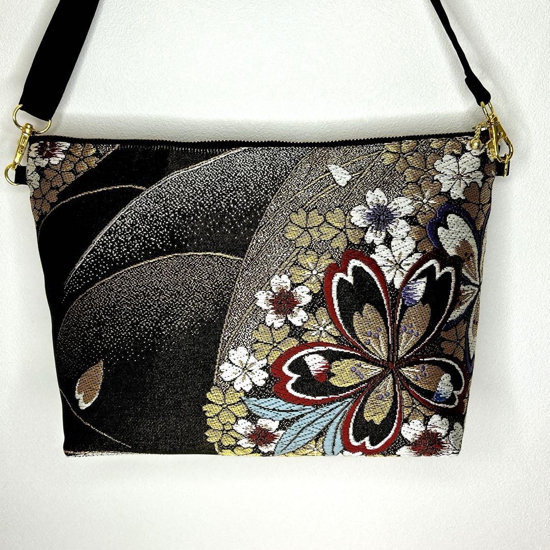 帯リメイク✴︎ショルダーバッグ✴︎ミニ財布セット✴︎桜柄✴︎95