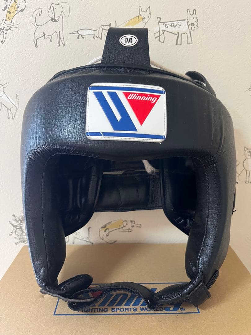 Winning ボクシングヘッドギア M 黒　ブラック ウイニング(WINNING) ボクシングヘッドギア フェイスガードタイプ