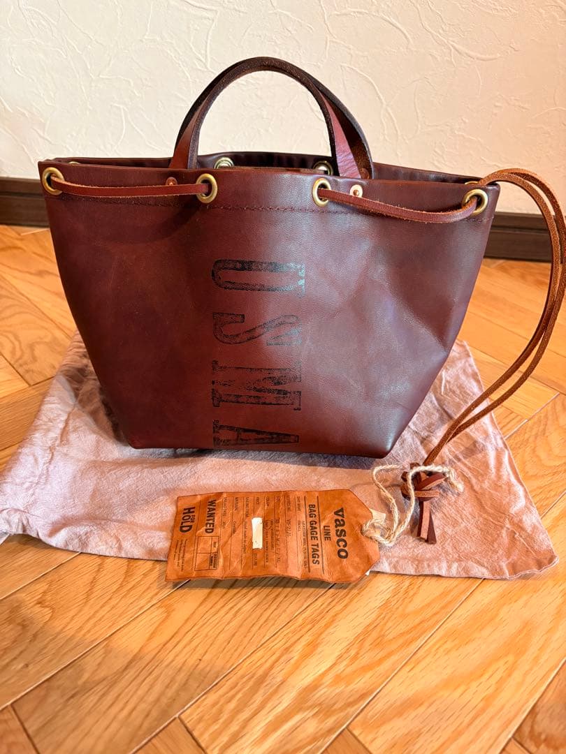 VASCO 2WAY巾着バッグ Sサイズ VASCO ヴァスコ レザー ワンダーパースバッグ 巾着バッグ ショルダー