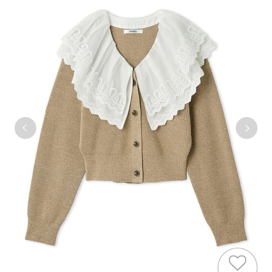 SNIDEL スナイデル　レースカラーニットプルオーバー SNIDEL（スナイデル）の「レースカラーニットプルオーバー（ニット