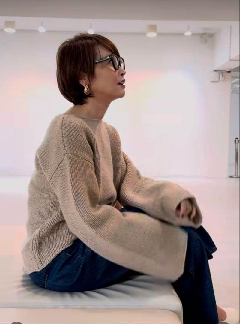 気まぐれSALE】conte コンテ 辺見えみり ミックスボートネックニット