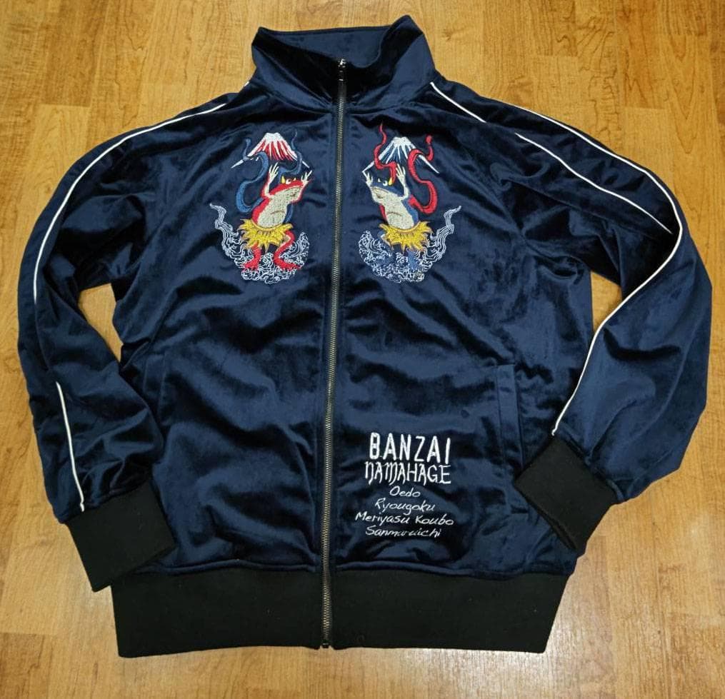 SANMARUICHI スカジャン ネイビー刺繍 参丸一 サンマルイチ 大虎 裏毛 総刺繍 和柄 スカジャン メンズ SOU