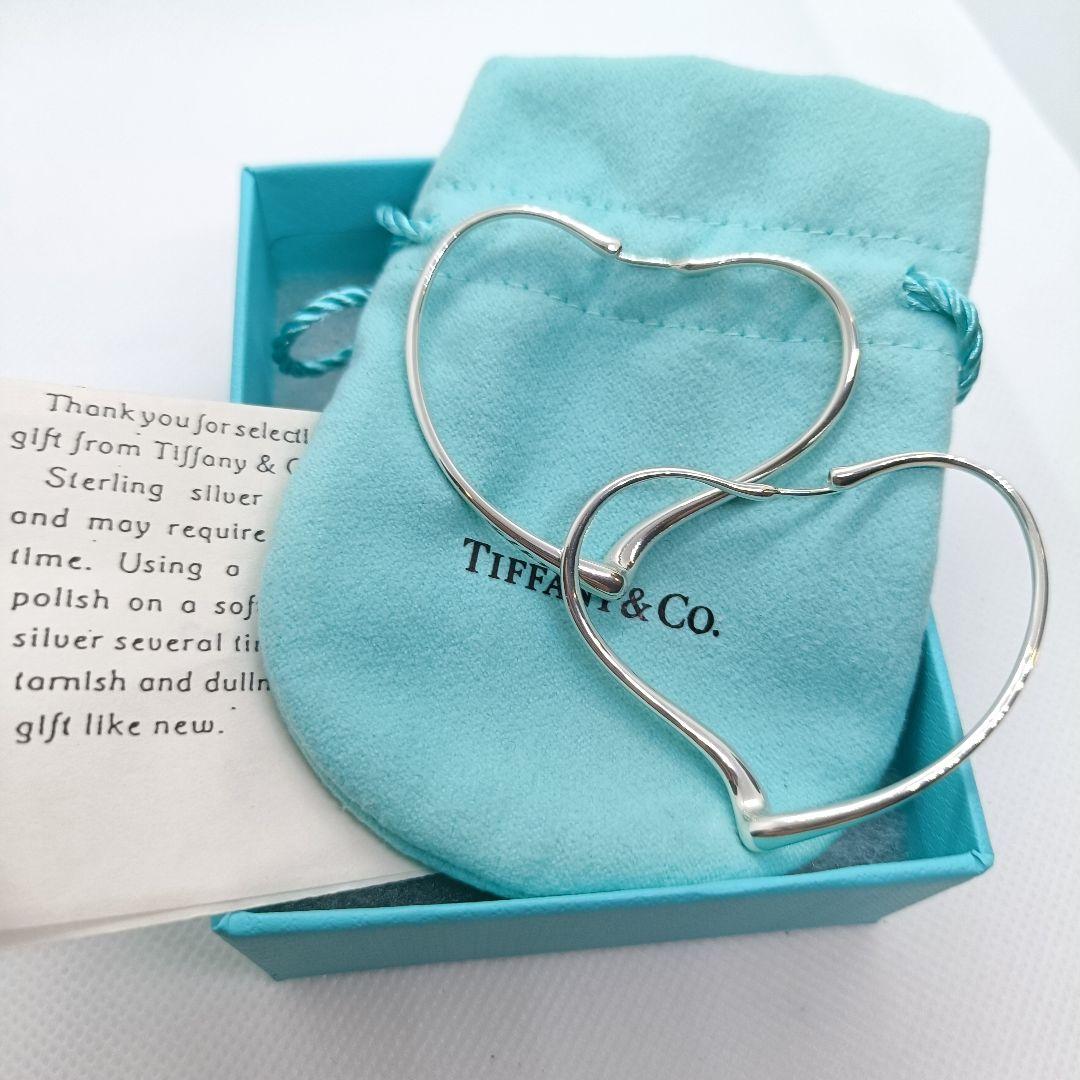 まりもり様　極美品✨️ティファニー　保存箱付き　オープンハート　フープ　ピアス ティファニー スモール オープンハート フープピアス ペレッティ ZV3fe