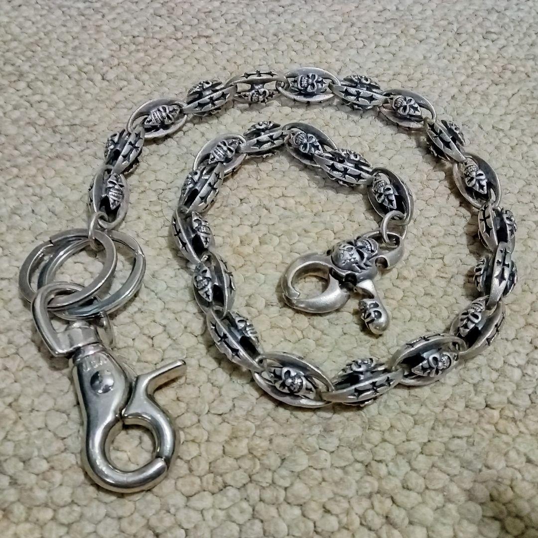 スカルデザイン ウォレットチェーン 280g Amazon | ウォレットチェーン 財布 重厚スカルチェーン ファンシー