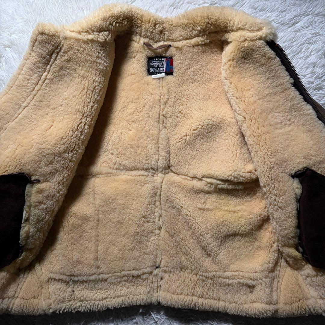 希少□schott B-3 フライトジャケット 羊革 ムートン 257S 42 - メルカリ