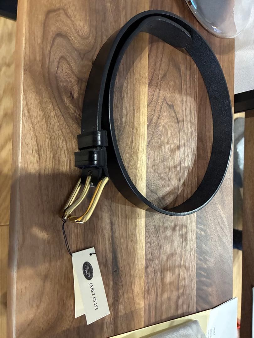 JABEZ CLIFFジャベツクリフ　黒32 inch JABEZ CLIFF（ジャベツ・クリフ） STIRRUP Leather Belt（スティラップ