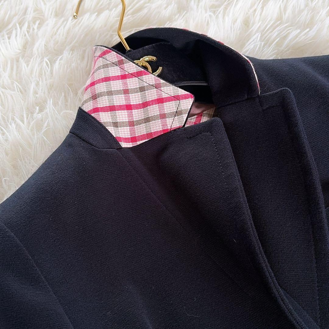 バーバリーブルーレーベル】金ボタン テーラードジャケット 襟裏ピンク