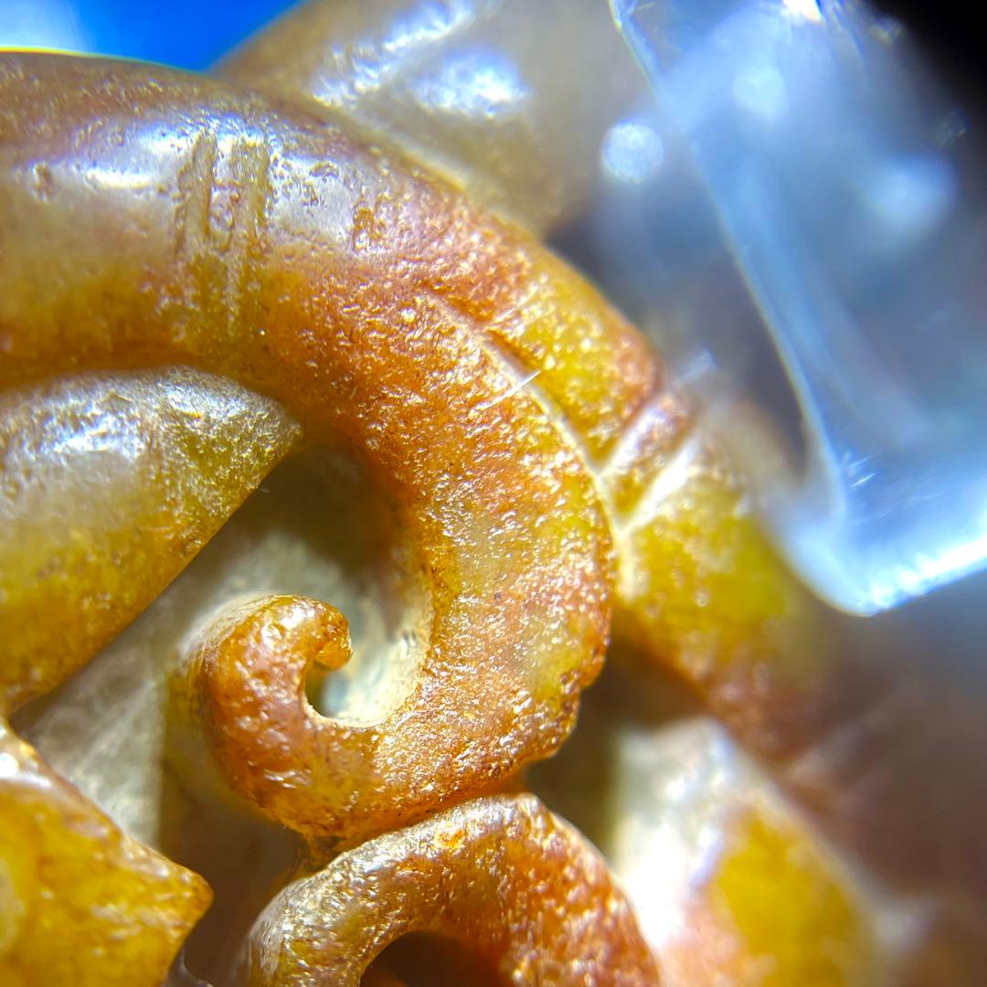 アンティーク ジェイド 彫刻 和田玉 ネフライト 中国王朝 古玉 龍