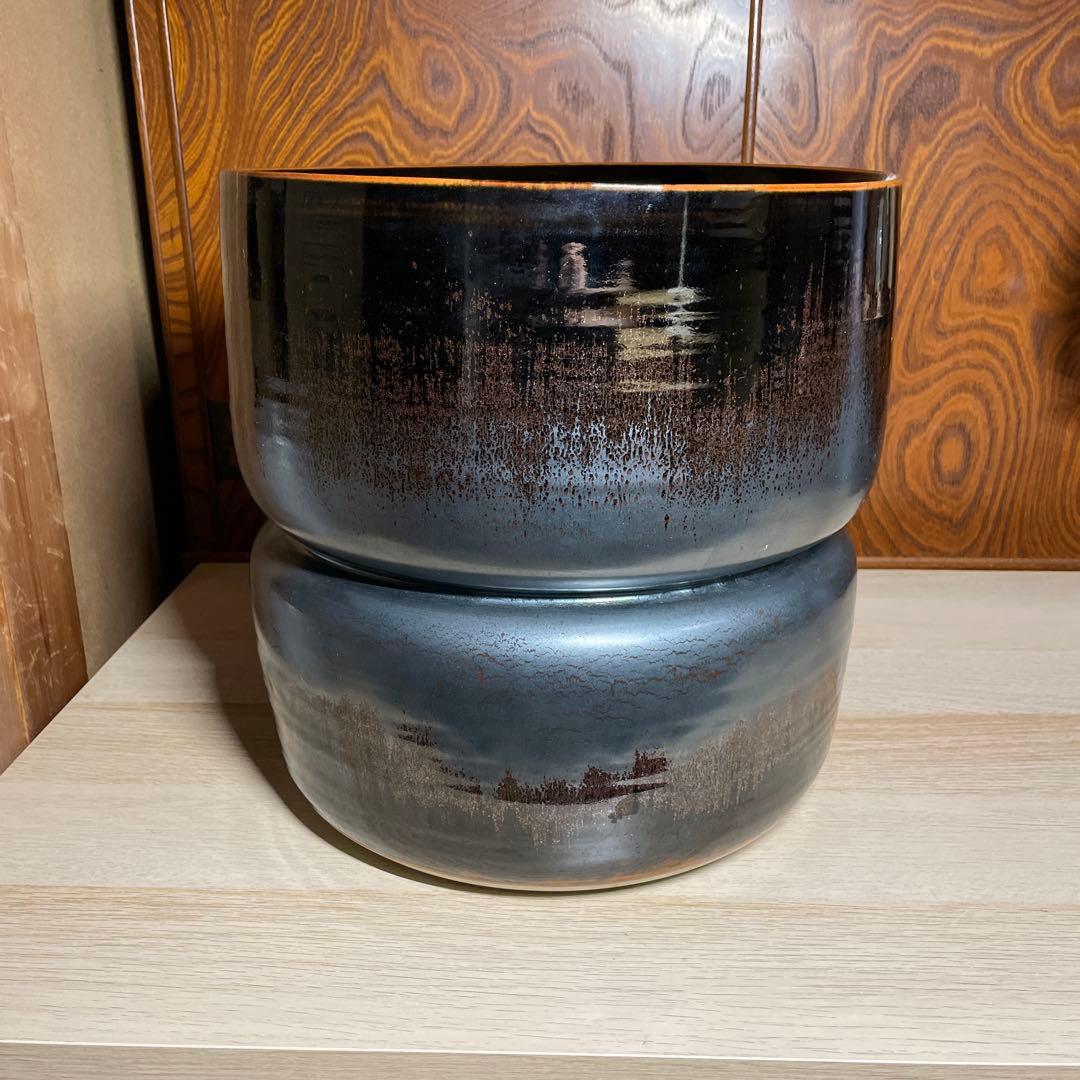 個展出品大作　青木龍山　天目曙光大花器　箱なし 青木龍山／天目茶碗｜美術品の販売｜株式会社 松沢美術