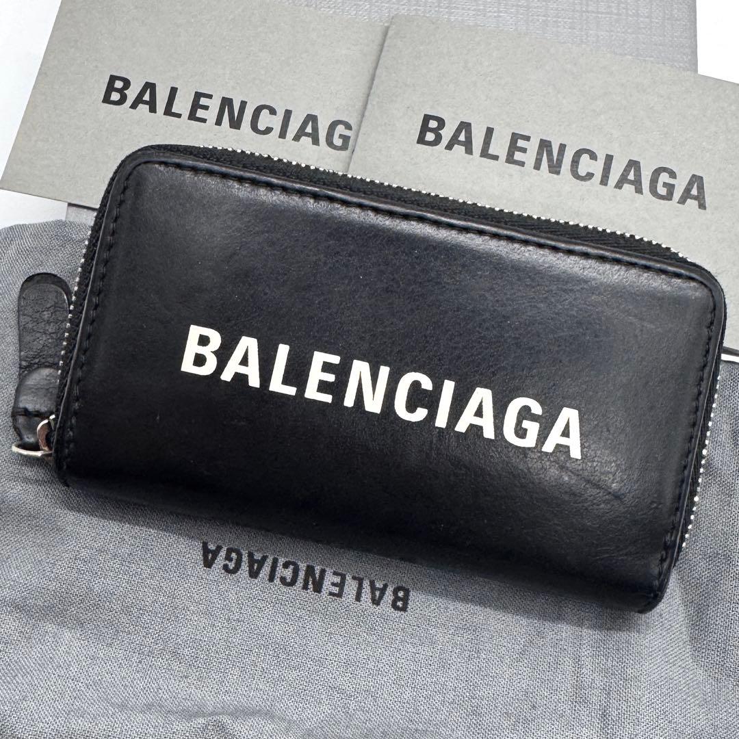 付属品完備✨バレンシアガ　ケース　小銭入れ　エブリデイ　財布　レザー　黒 BALENCIAGA（バレンシアガ） CASH CARD CASE エブリデイジップ レザー