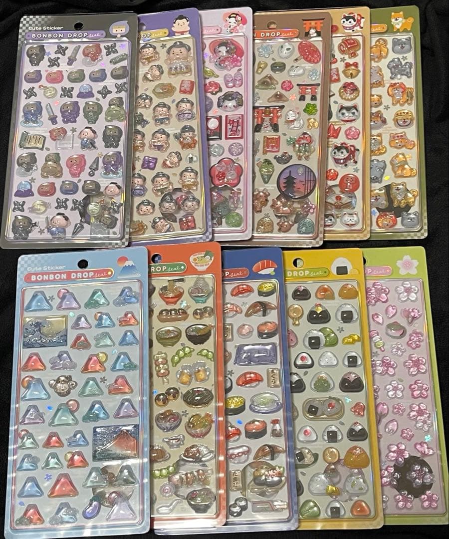 【正規品】ボンボンドロップシール 和柄 11種 Q-LiA（クーリア） 正規品 ボンボンドロップシール 和柄 シール 忍者