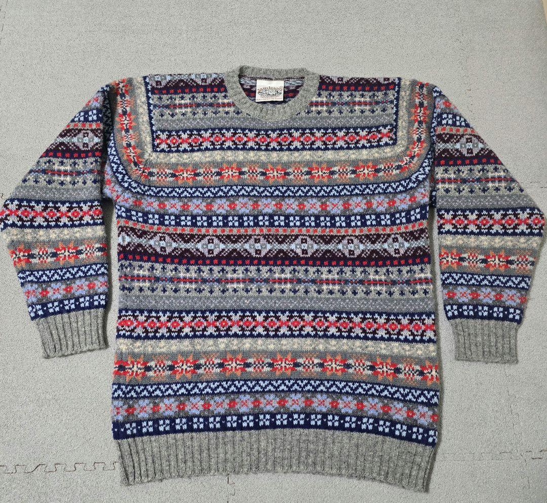 Jamieson's　ジャミーソン　フェアアイル柄　クルーネック　ニット Jamieson's of Shetland JAMIESON'S ジャミーソンズ クルーネック