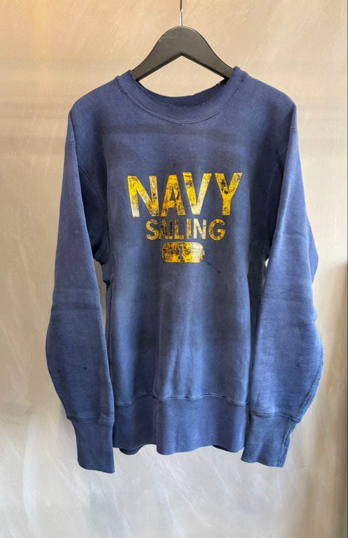 トップス 70'sCHAMPION \"NAVY SAILING\"REVERSE WEAVE Vintage Champion Reverse Weave Hoodie Sweatshirt XL Navy Made In