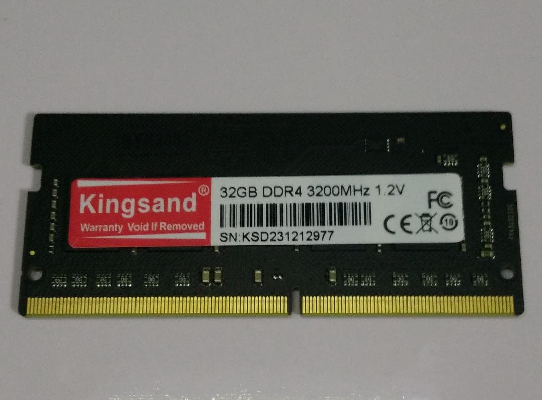Kingsand ノートPC メモリ PC4 DDR4-3200 32GB 1枚 ノートPC用メモリ 32GB (32GB×1枚) DDR4-3200 PC4-25600 SO-DIMM