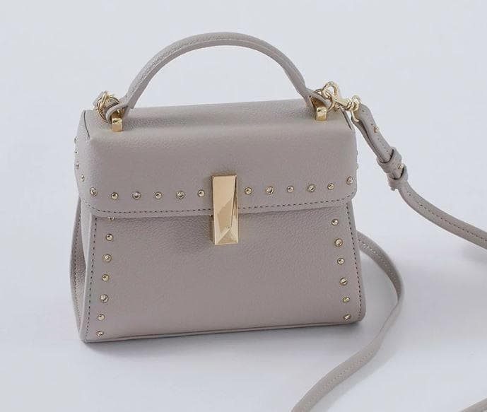 CELFORD セルフォード ビジュースタッズポシェット グレイッシュベージュ 完売品】極美品 セルフォード ビジュー スタッズ ポシェット モカ