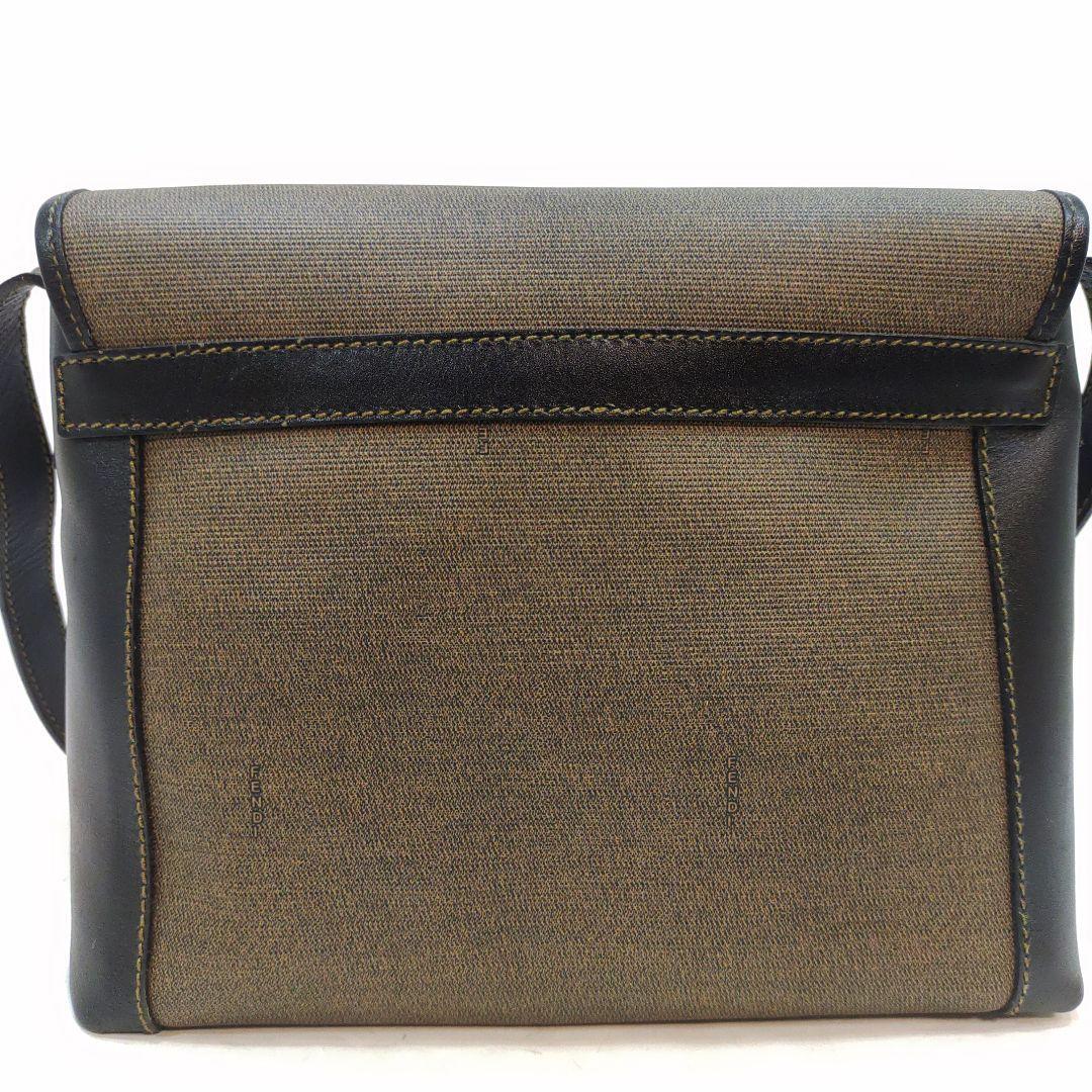 フェンディ メッセンジャーバッグ PVC×レザー FFロゴ カーキ