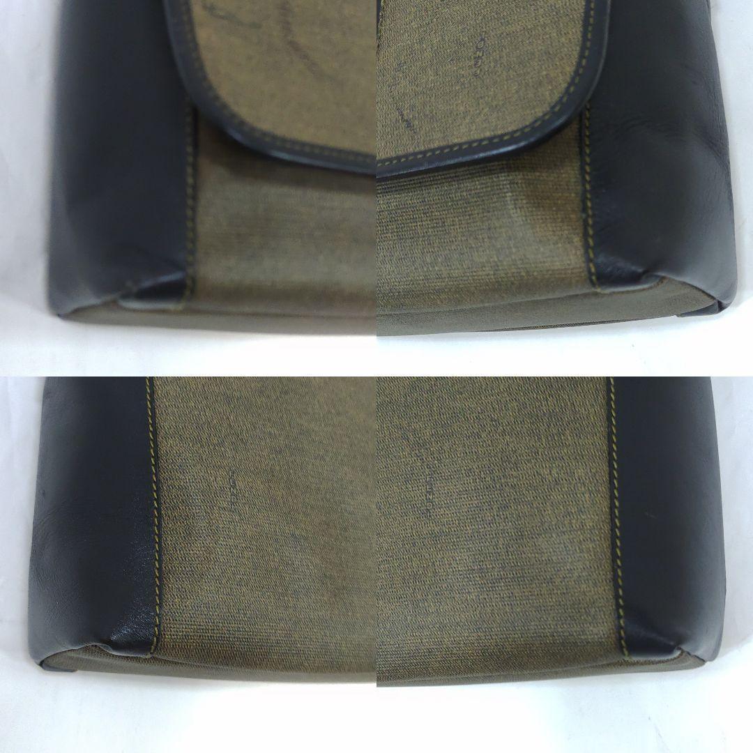 フェンディ メッセンジャーバッグ PVC×レザー FFロゴ カーキ