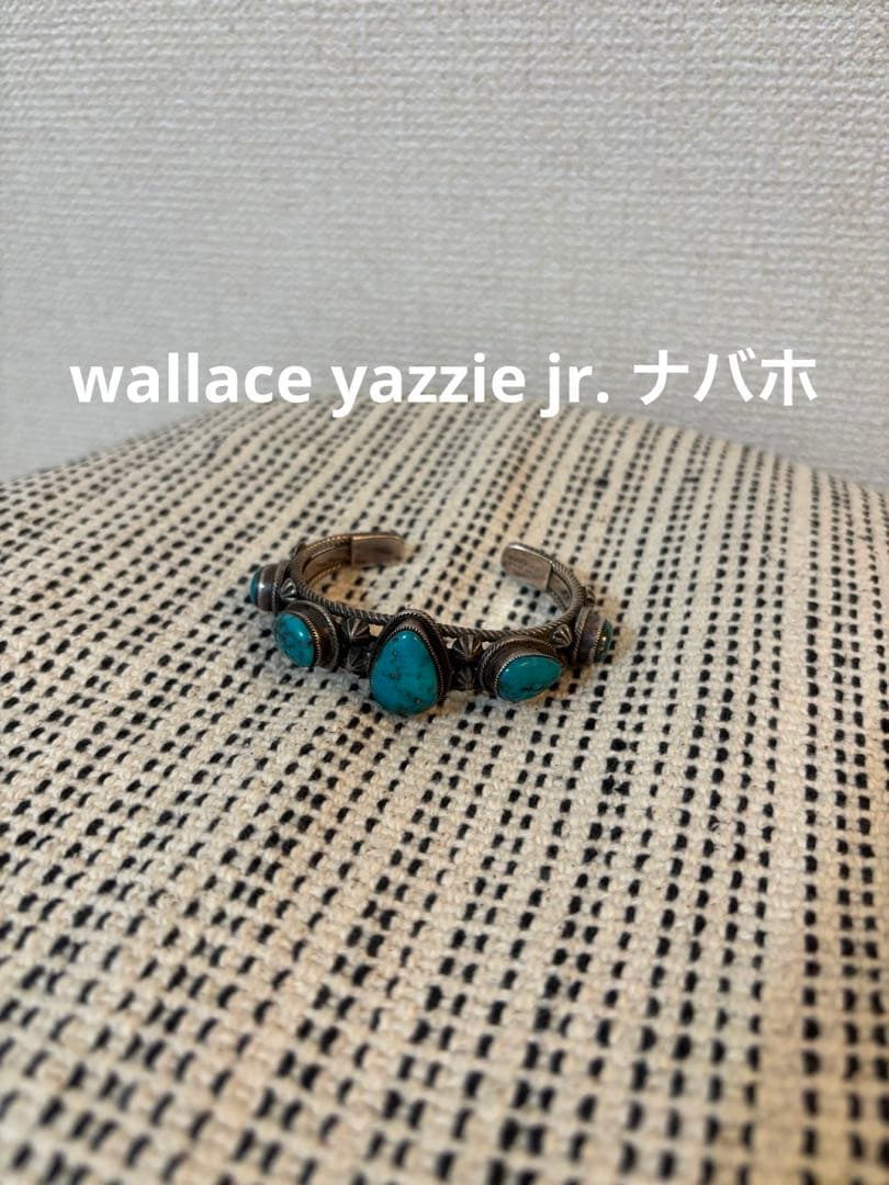 ナバホ　バングル　ターコイズ　wallace yazzie jr. ナバホバングルターコイズwallace yazzie jr.