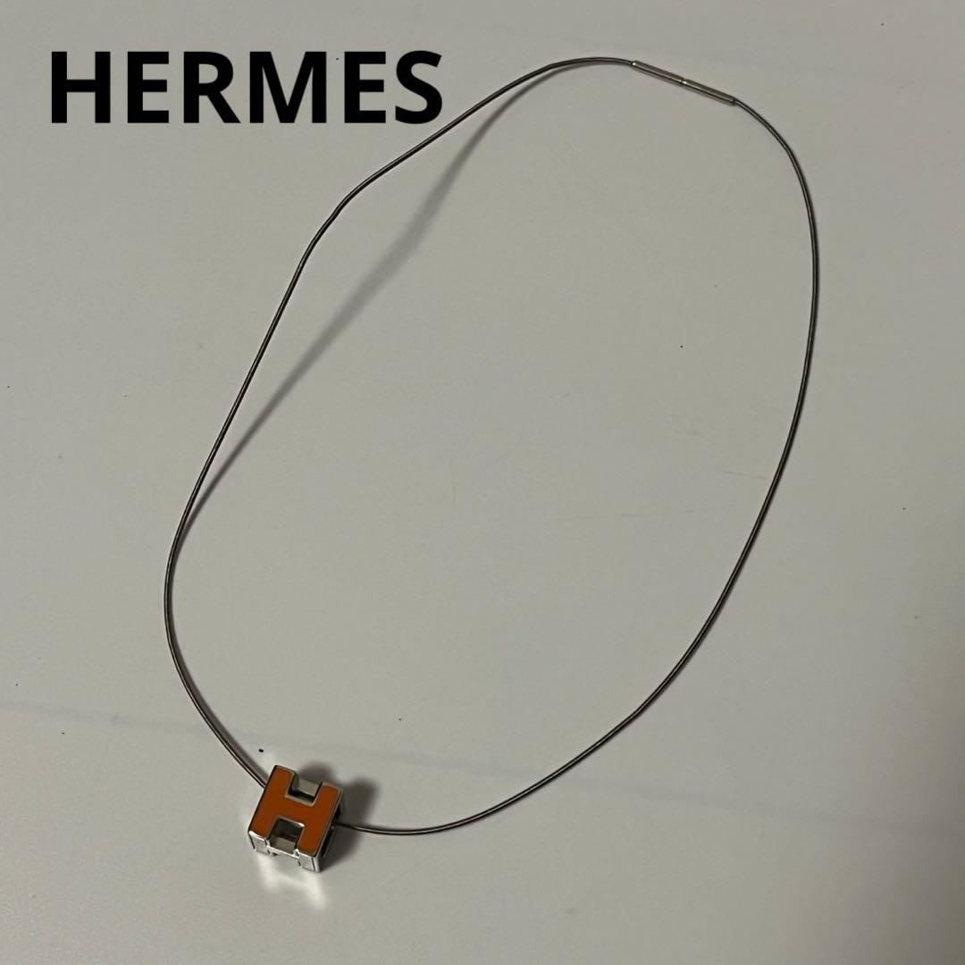 未使用級✨️ HERMES ネックレス　カージュ　アッシュ　Hキューブ　オレンジ 楽天市場】【美品】エルメス HERMES カージュアッシュ Hキューブ