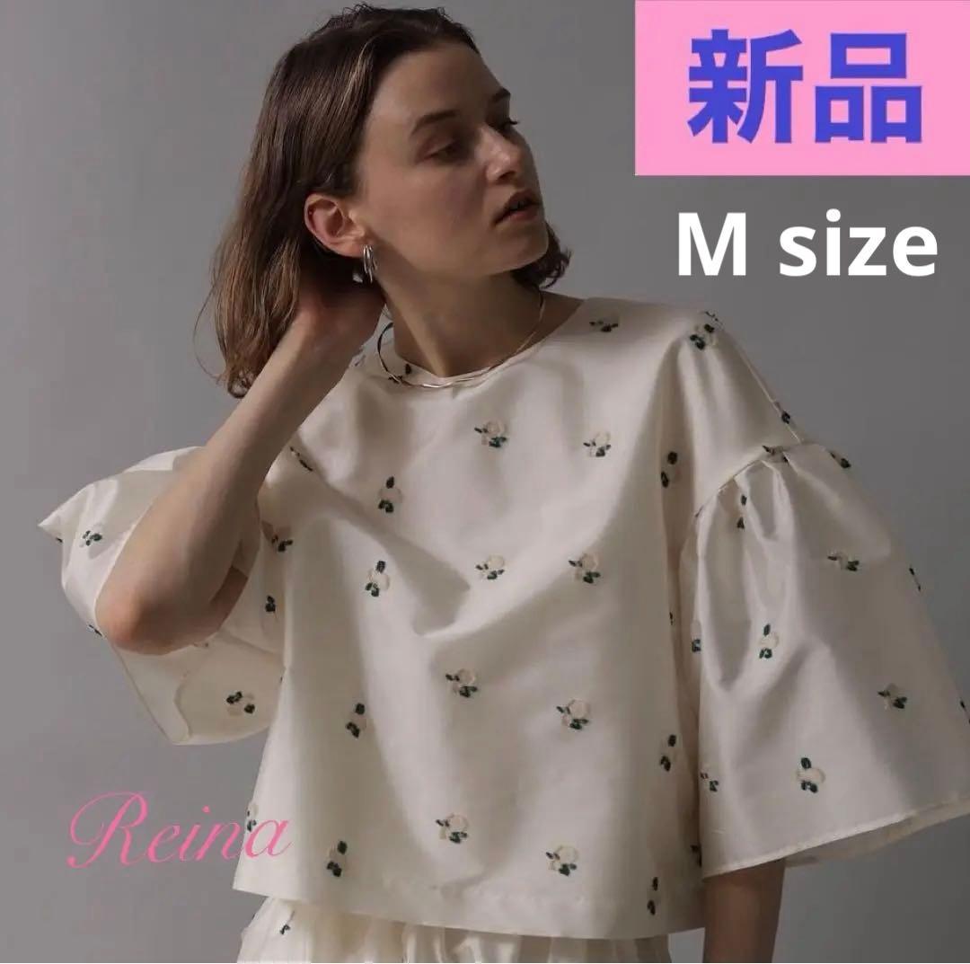 新品✨ CADUNE　カデュネ　フラワージャガードブラウス　ホワイト　Mサイズ 新品タグ付き】定価29 700円 カデュネ CADUNE フラワー ジャガード