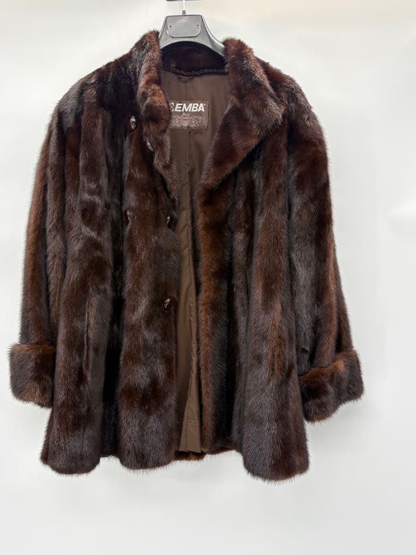 EMBA ミンク コート 毛皮 ブラウン 高級毛皮 エンバ EMBA デミバフミンク スカンブラウンミンク 毛皮 コート