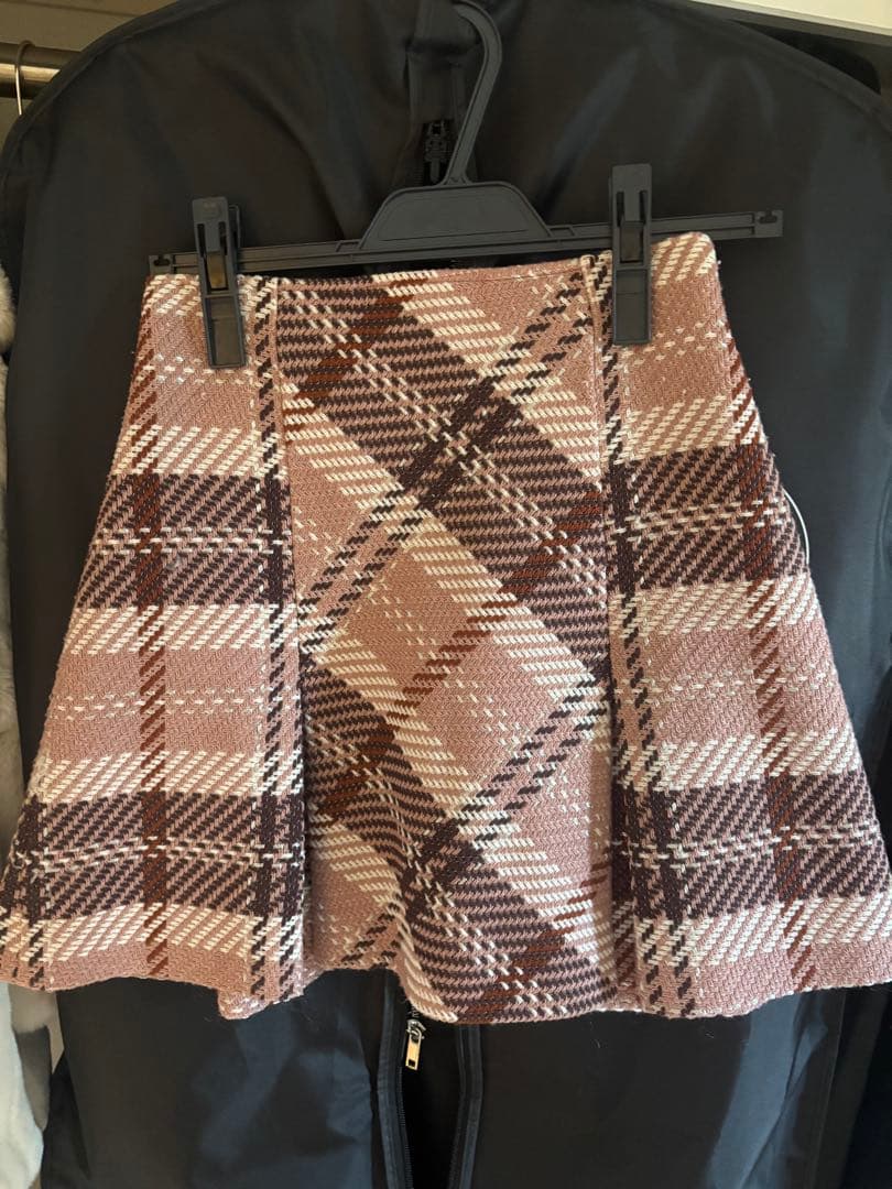 snidel ローピングチェックミニスカート ピンク SNIDEL（スナイデル） (12%OFF) ロービングチェックミニスカート 24