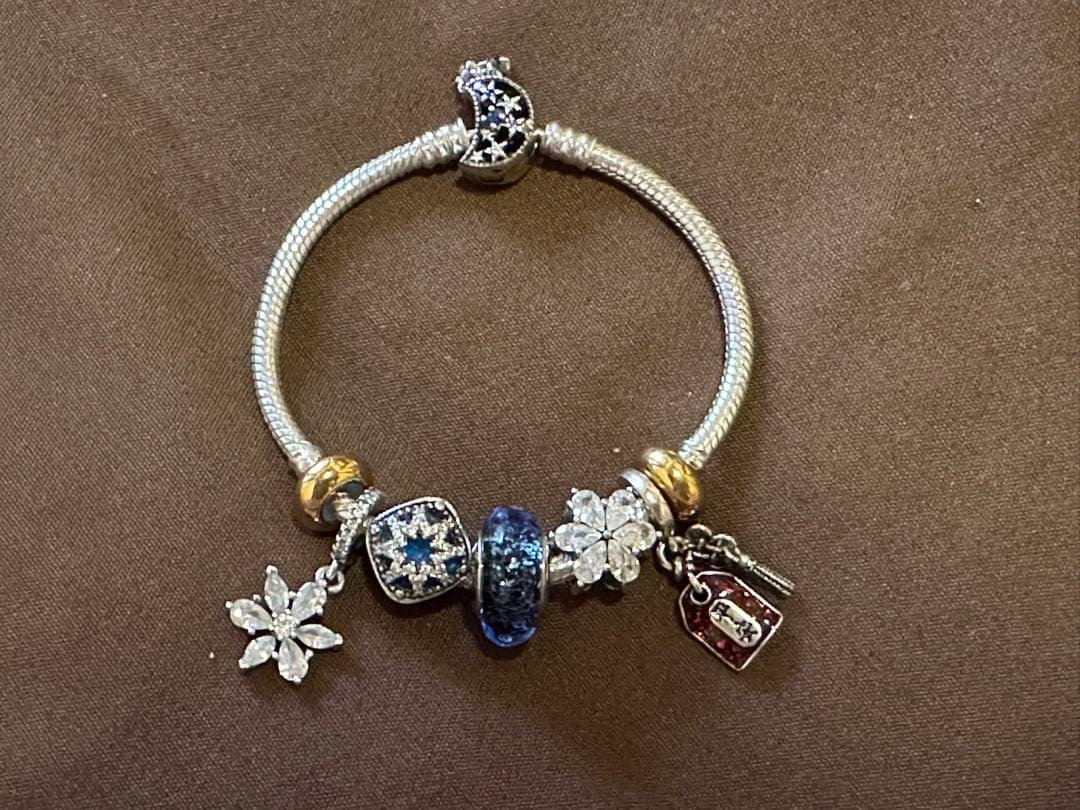 パンドラチャームブレスレット パンドラ チャーム ブレスレット レディース 王冠/フラワー ワン