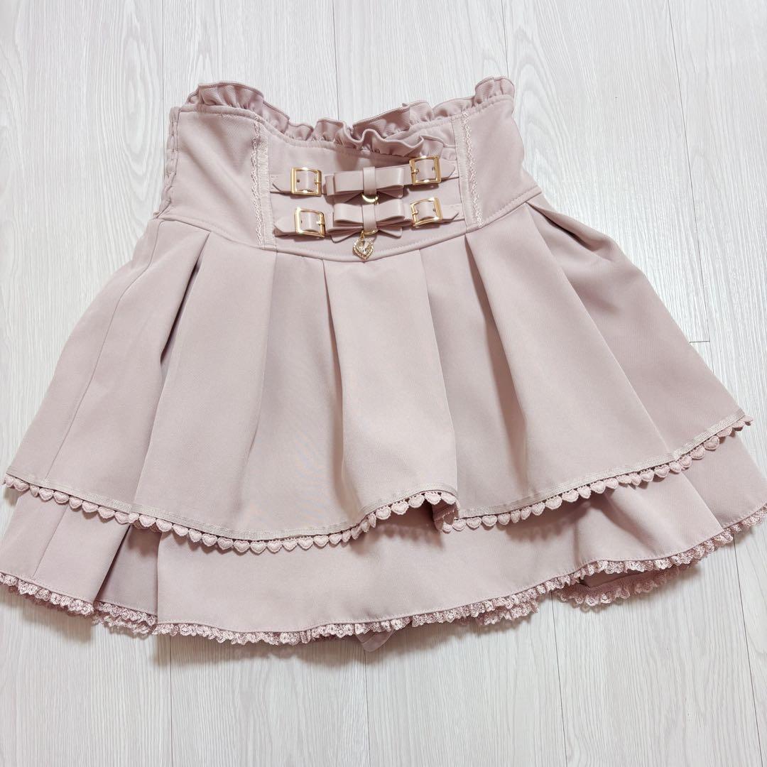 リズリサ 2連 リボンベルトスカパン ピンク - メルカリ