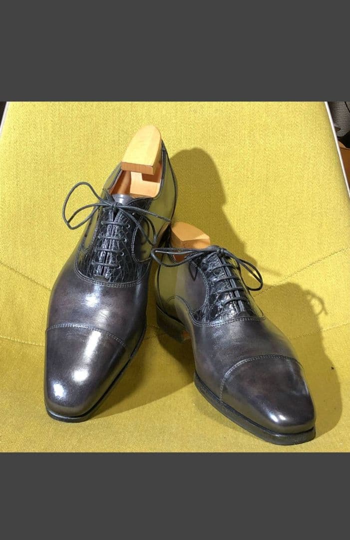 SANTONI　クロコダイル　6サイズ 25cm 美品　サントーニ ☆定価90万円超☆ サントーニ SANTONI リアルクロコダイルレザー