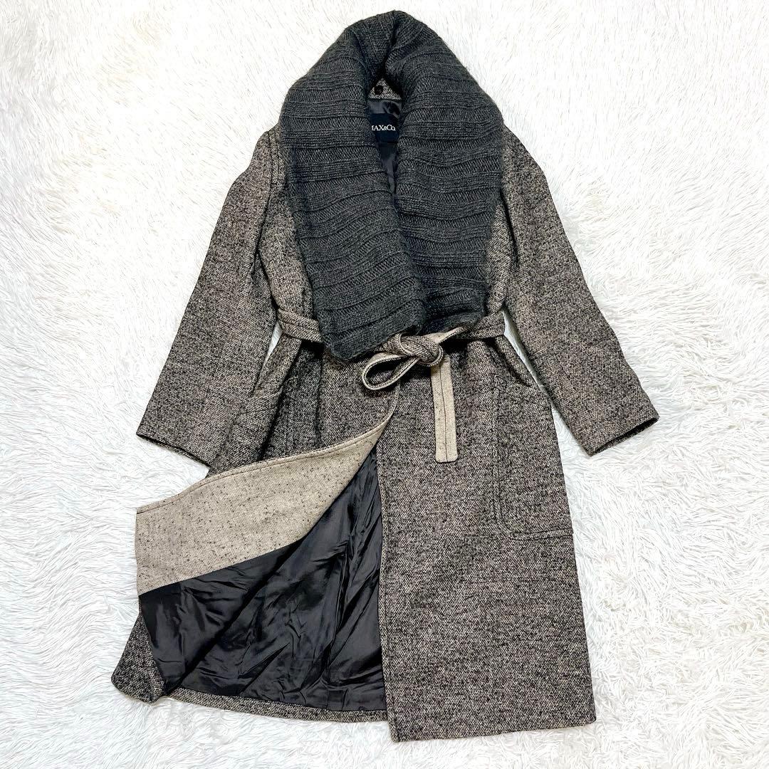 美品✨マックスアンドコー ツイード チェスターコート アルパカ＆モヘア混マフラー 美品✨マックスアンドコー ツイード チェスターコート アルパカ