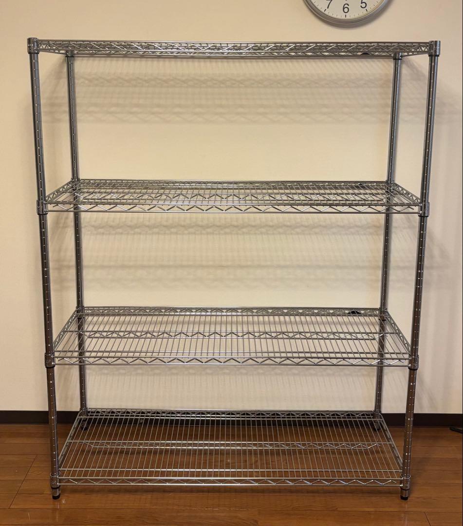 ルミナス メタルラック4段 幅120×奥行46×高150 スチールラック 幅120cm 4段 ルミナススリム スチールラック 幅121.5