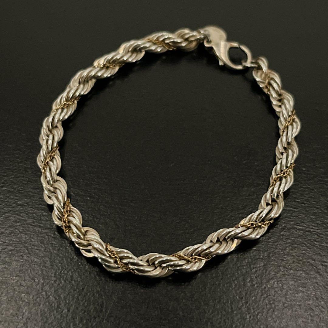 オールド　ティファニー　ブレスレット　スクリュー　ツイスト　コンビ　y2k tiffany ティファニー スクリューツイストコンビ ブレスレット 750 18k