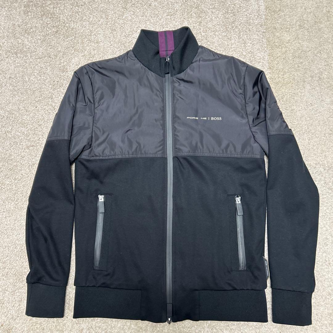 Porsche BOSS ジップアップジャケット ブラック BOSS - Porsche x BOSS はっ水ソフトシェルジャケット - ブラック