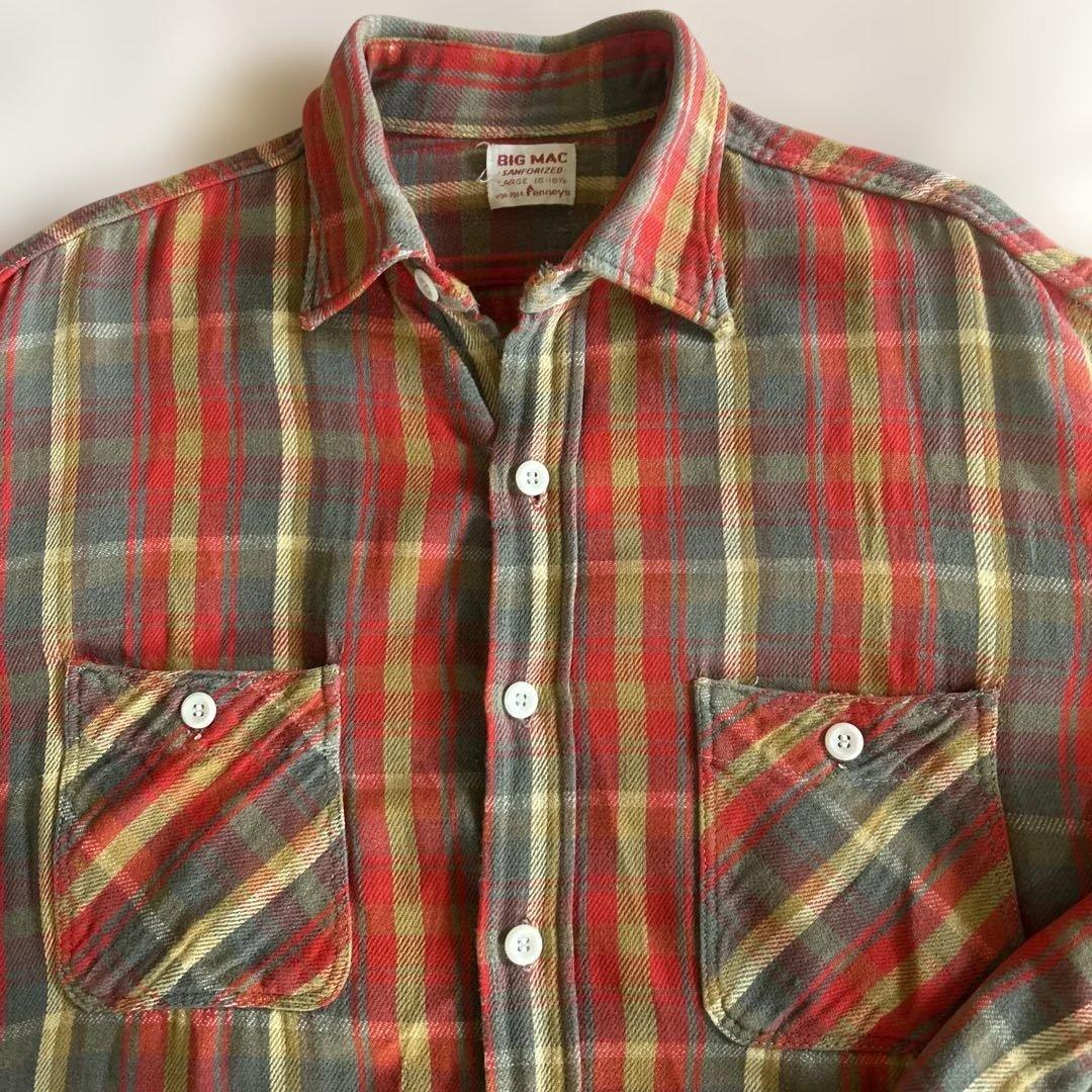 BIG MAC 60'ビンテージ ネルシャツ　L 60s BIG MAC ヴィンテージ ネルシャツ Penneys グランジ系 雰囲気 VINT