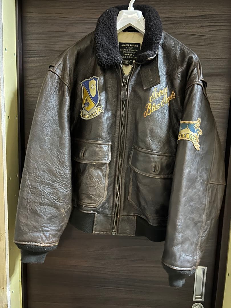 AVIREX ブルーエンジェルス レザーG-1ジャケット XS - メルカリ