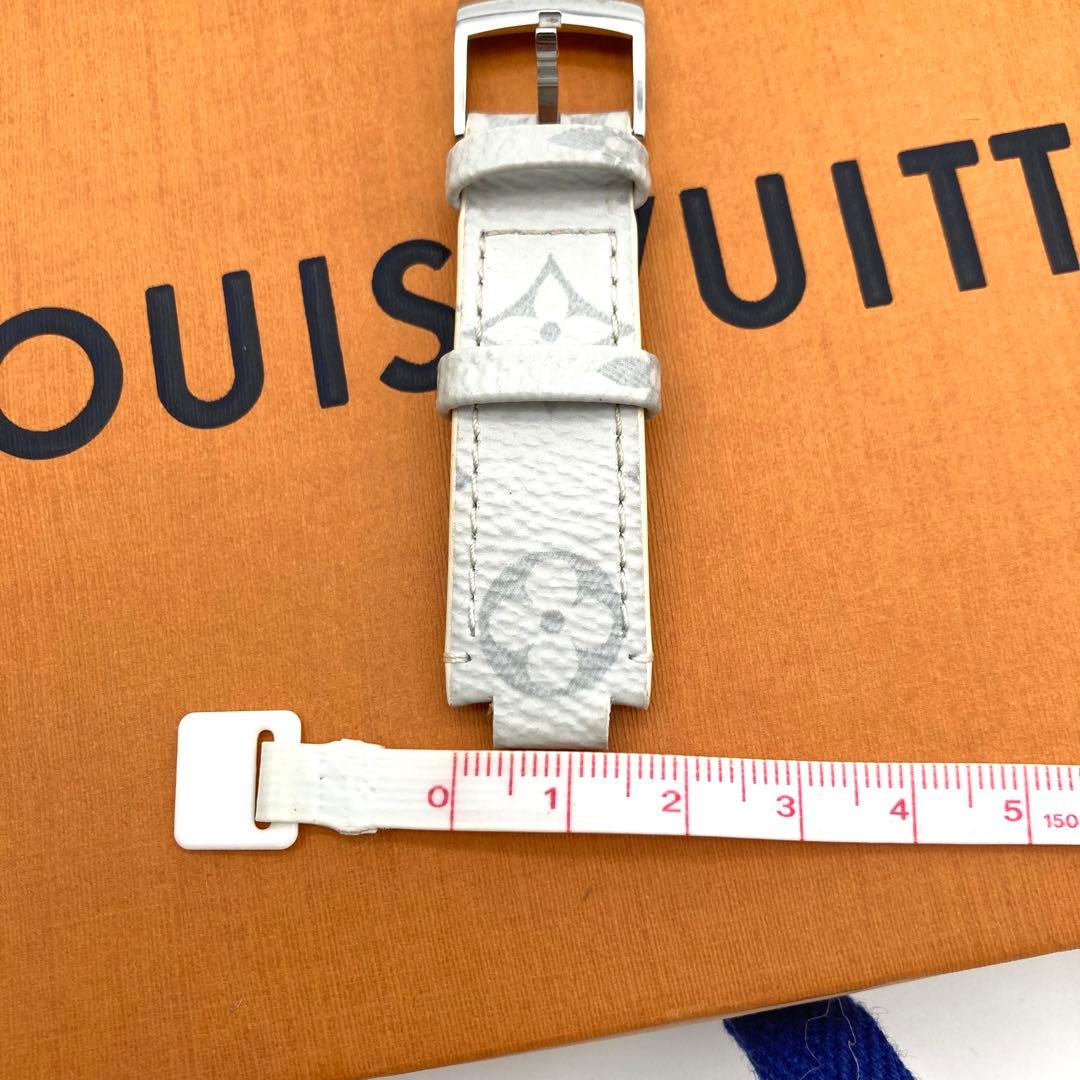 美品 ルイヴィトン タンブール ベルト モノグラム ワンタッチ ホワイト